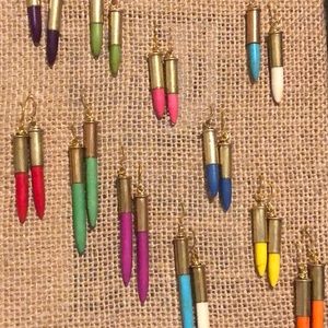 Brass Bullet Earrings